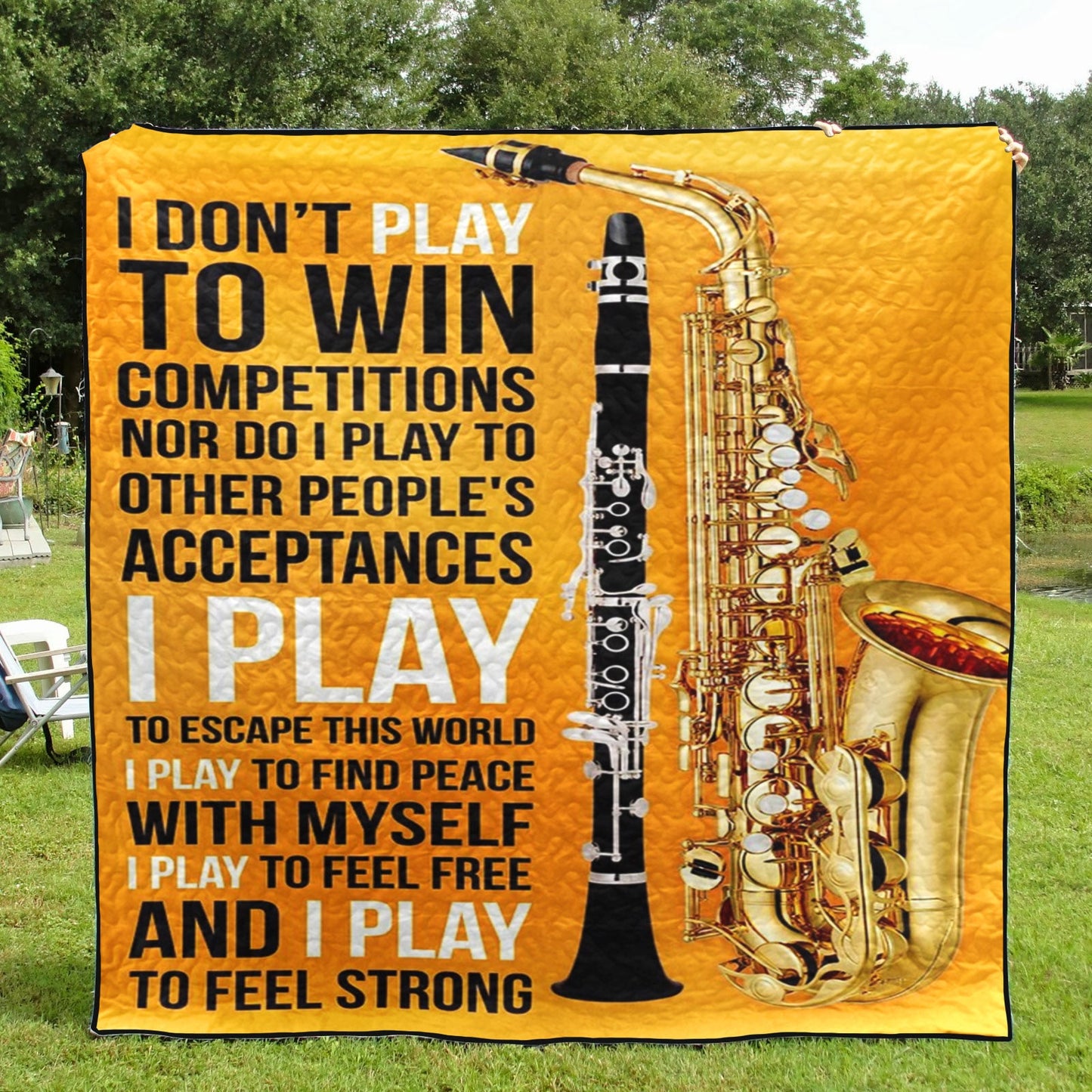 Clarinet Saxophone CL16110410MDQ Quilt Blanket