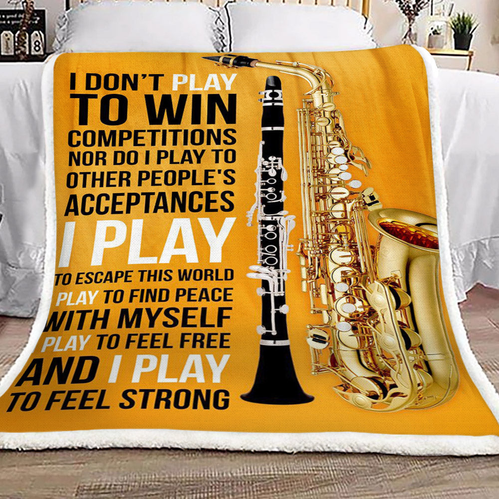 Clarinet Saxophone CL16110097MDF Sherpa Fleece Blanket