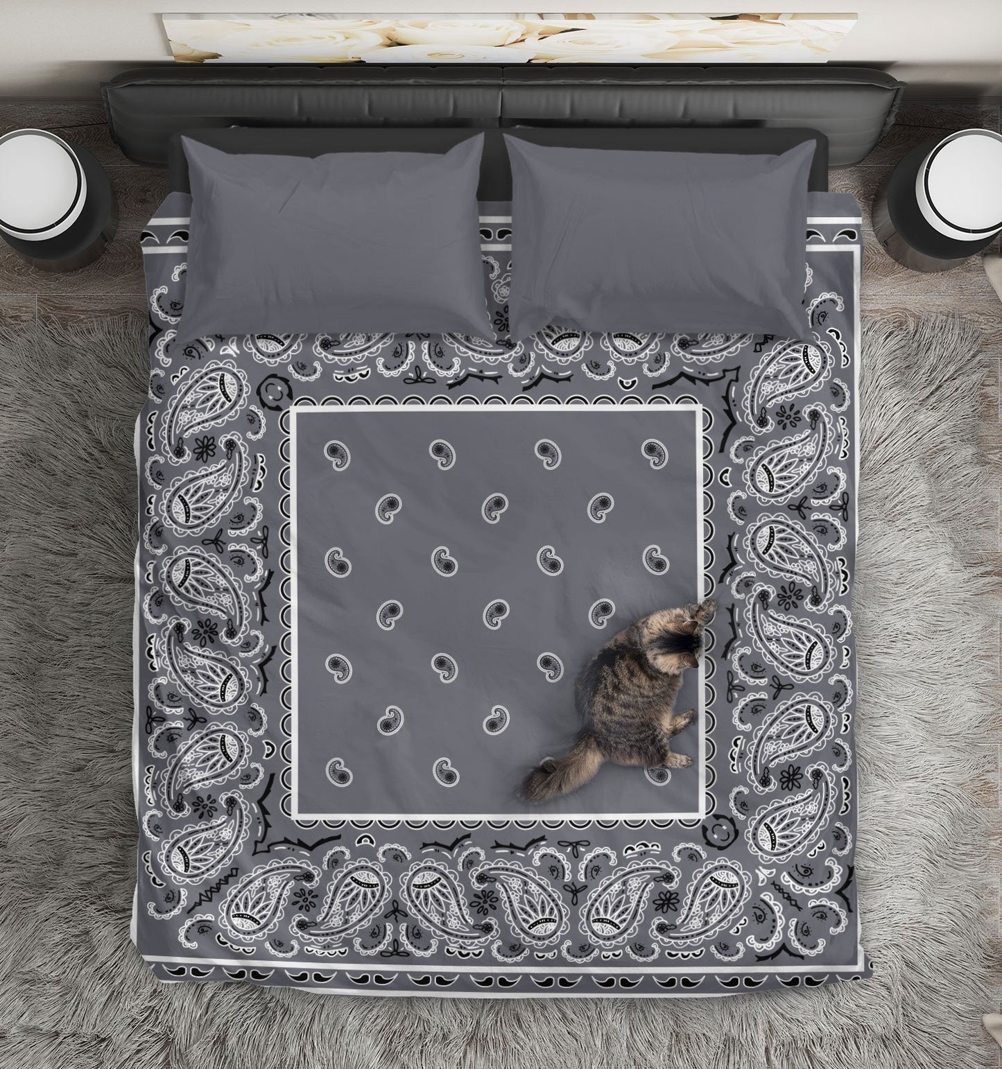 Classic Gray Bandana CLM1710097B Bedding Sets