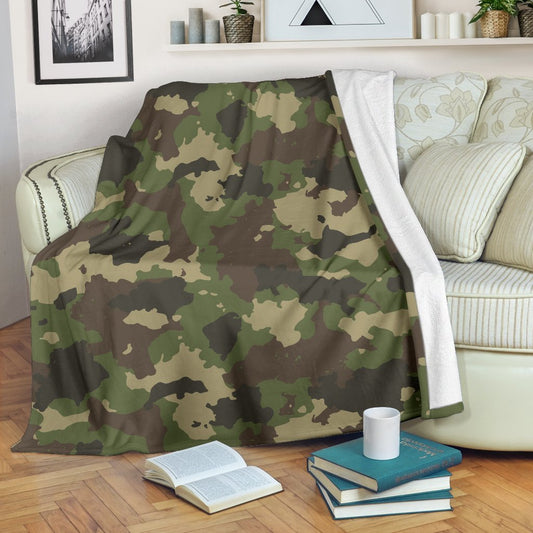 Classic Green Camouflage CL16100182MDF Sherpa Fleece Blanket