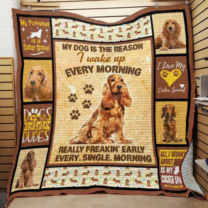 Cocker Spaniel Dog CL01110072MDQ Quilt Blanket