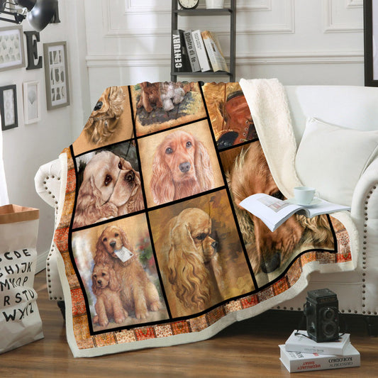 Cocker Spaniel Dog CL02110333MDF Sherpa Fleece Blanket