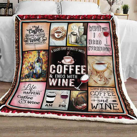 Coffee And Wine CLM2410096S Sherpa Fleece Blanket
