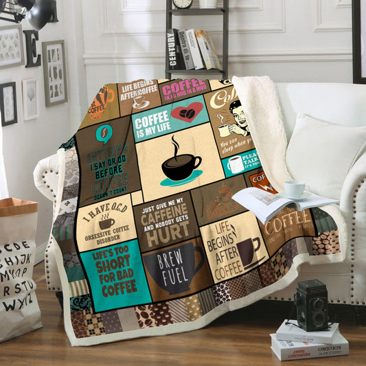 Coffee CL02110339MDF Sherpa Fleece Blanket