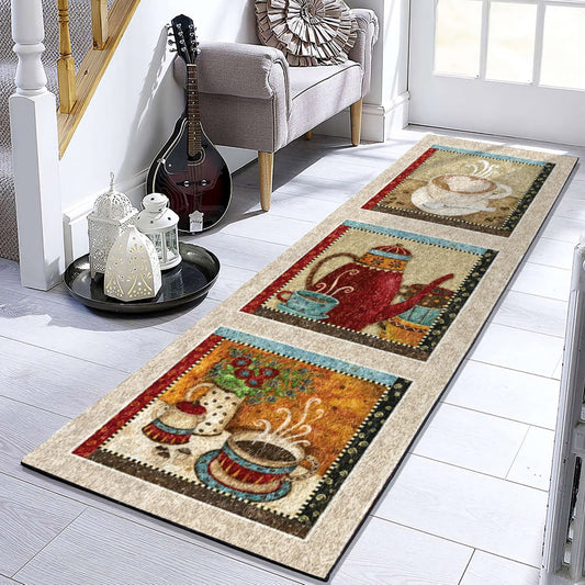 Coffee Mugs And Bottle HN121007RU Runner Rug