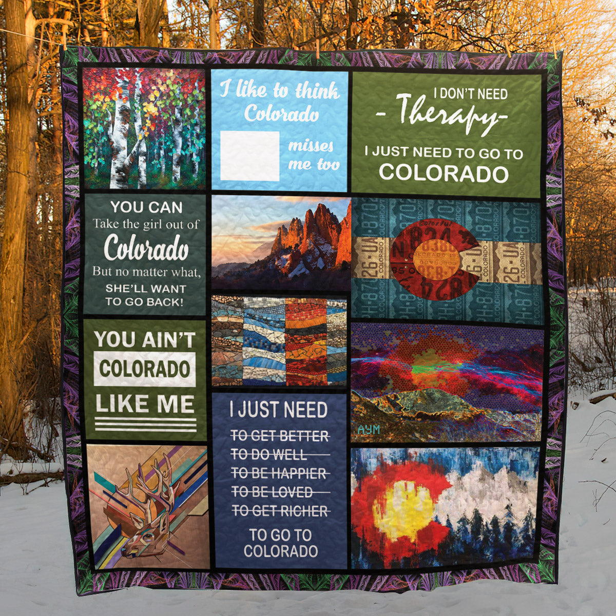 Colorado CL14100132MDQ Quilt Blanket