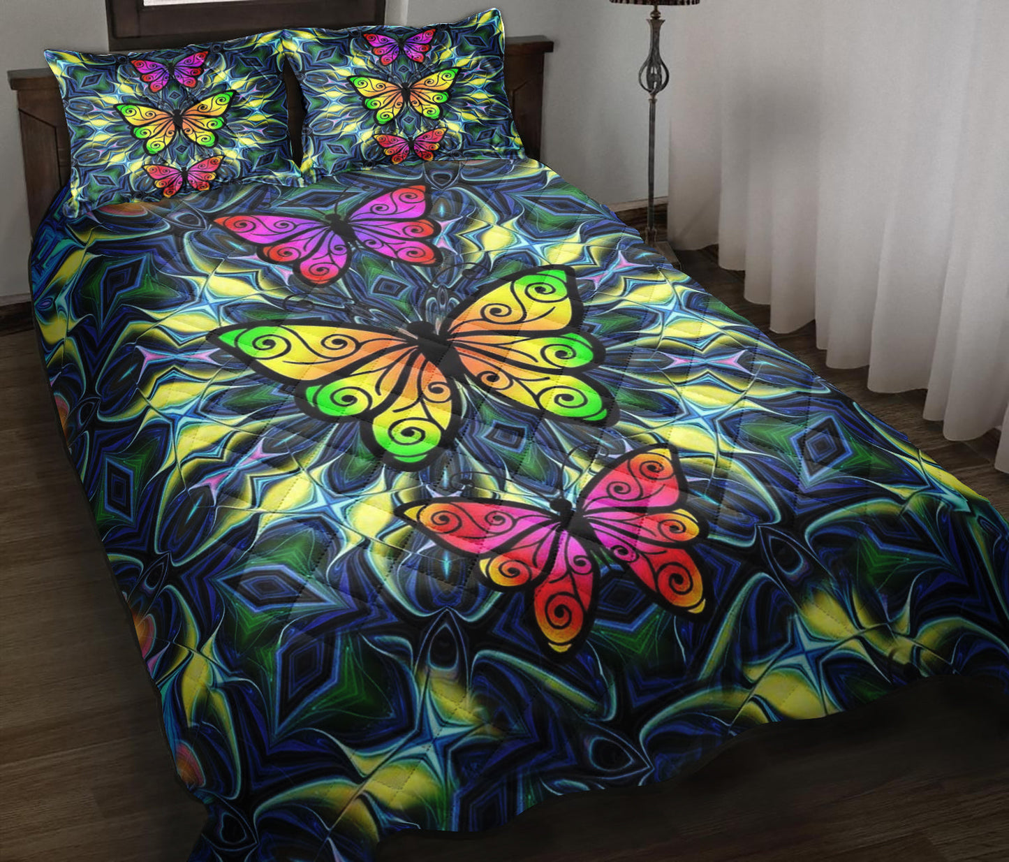 Colorful Butterfly Quilt Bedding Set ND270902