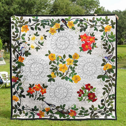 Colorful Flower CLA0810094Q Quilt Blanket