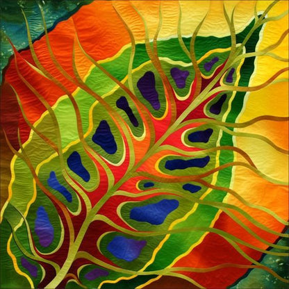 Colorful Leaf CLA2310158Q Quilt Blanket