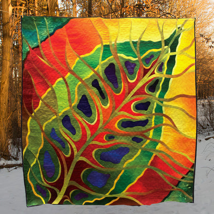 Colorful Leaf CLA2310158Q Quilt Blanket