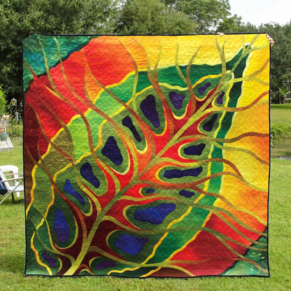 Colorful Leaf CLA2310158Q Quilt Blanket