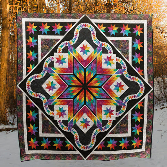 Colorful Glacier Star Quilt Blanket TN230505D