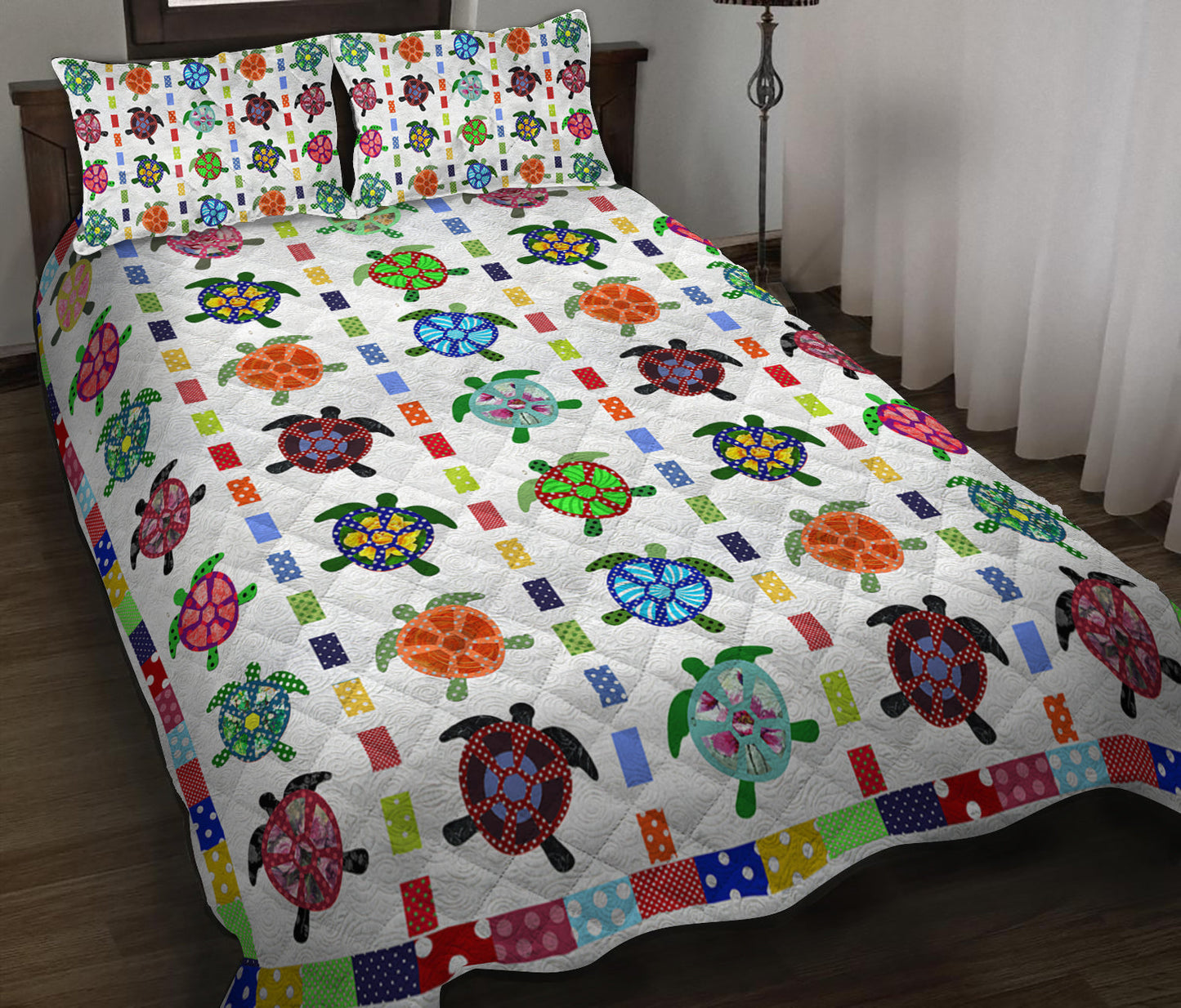 Colorful Turtle Quilt Bedding Set HN140901M