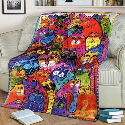 Colorful Cat BT200815F Sherpa Fleece Blanket