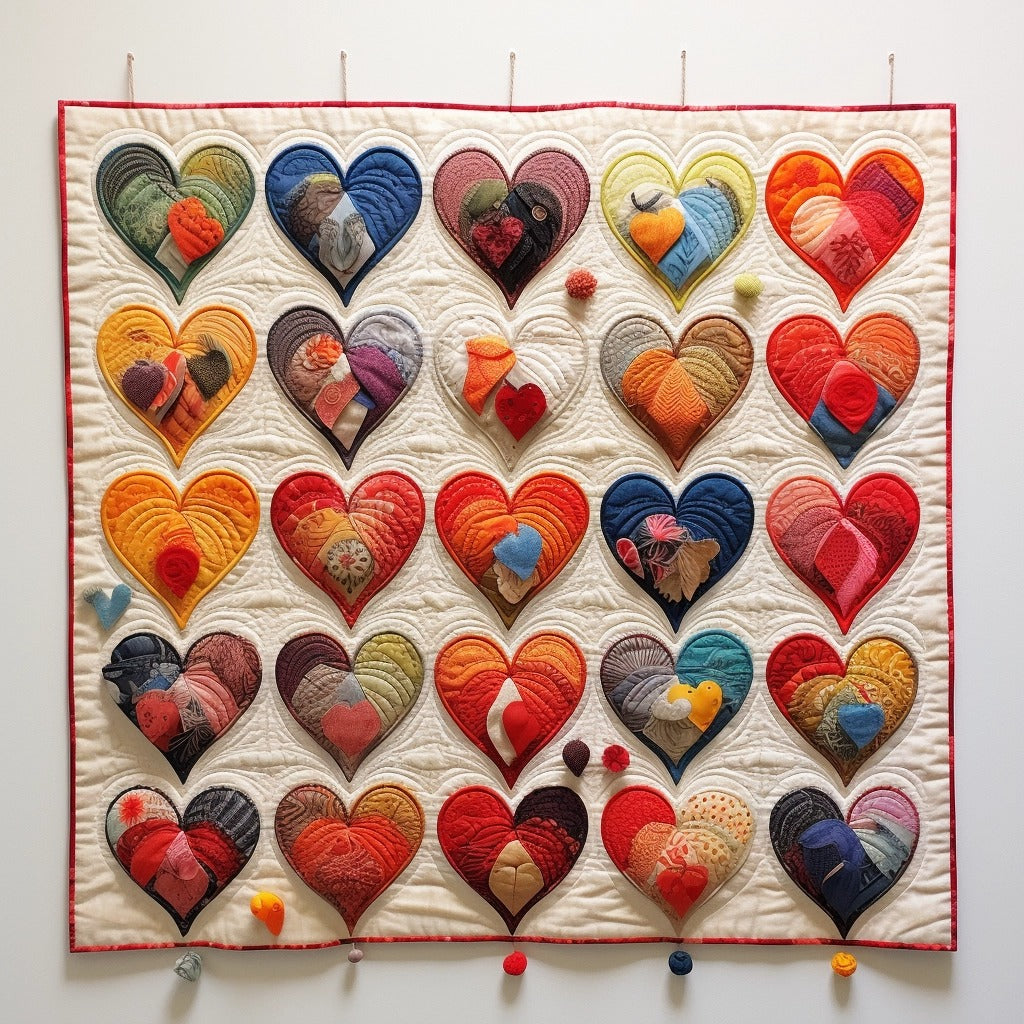 Colorful Heart BL07112322 Quilt Blanket