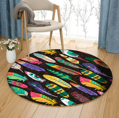 Colorful Oblique HN290809RR Round Area Rug