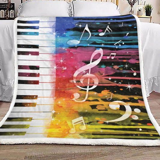 Colorful Piano And Music Note DD0711171F Sherpa Fleece Blanket