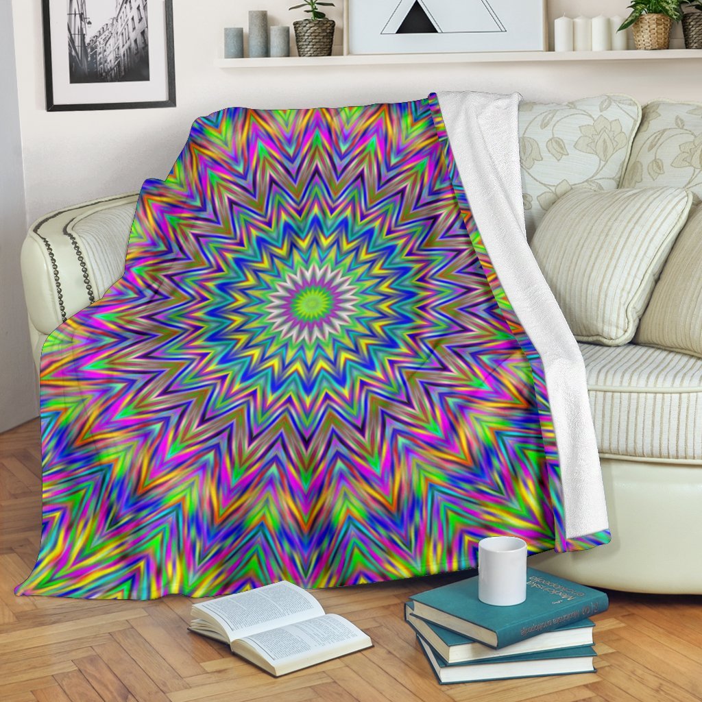 Colorful Psychedelic Optical Illusion CL16100205MDF Sherpa Fleece Blanket