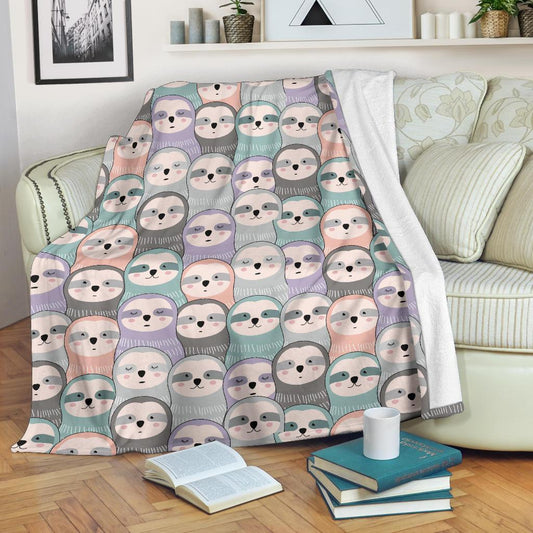 Colorful Sloth CL12100296MDF Sherpa Fleece Blanket