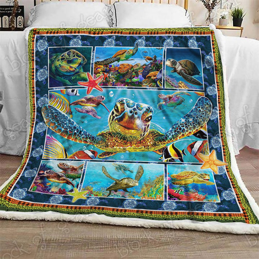 Colorful Turtle CL270988MDF Sherpa Fleece Blanket