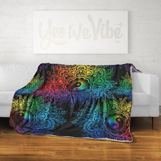 Colorful Yin Yang CL09100103MDF Sherpa Fleece Blanket