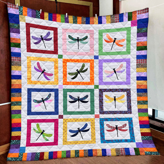 Colorful Dragonfly HM131001D Quilt Blanket