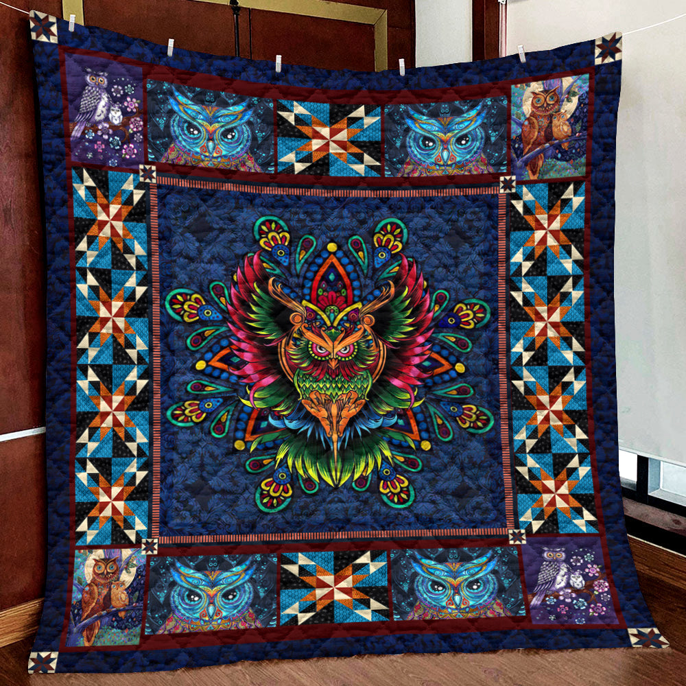 Colorful Owl HM261003D Quilt Blanket