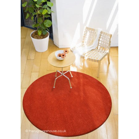 Comfort Burnt Orange CLA2510021RR Round Area Rug