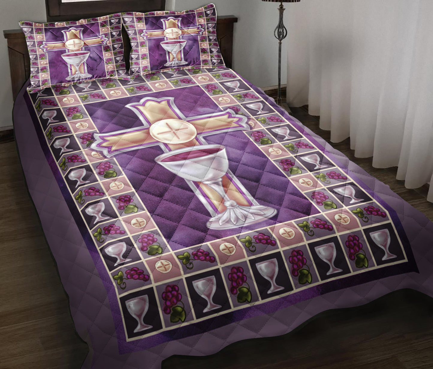 Communion Cross Quilt Bedding Set ND200911