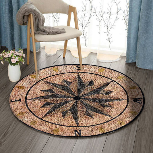 Compass Needle ML240924RR Round Area Rug