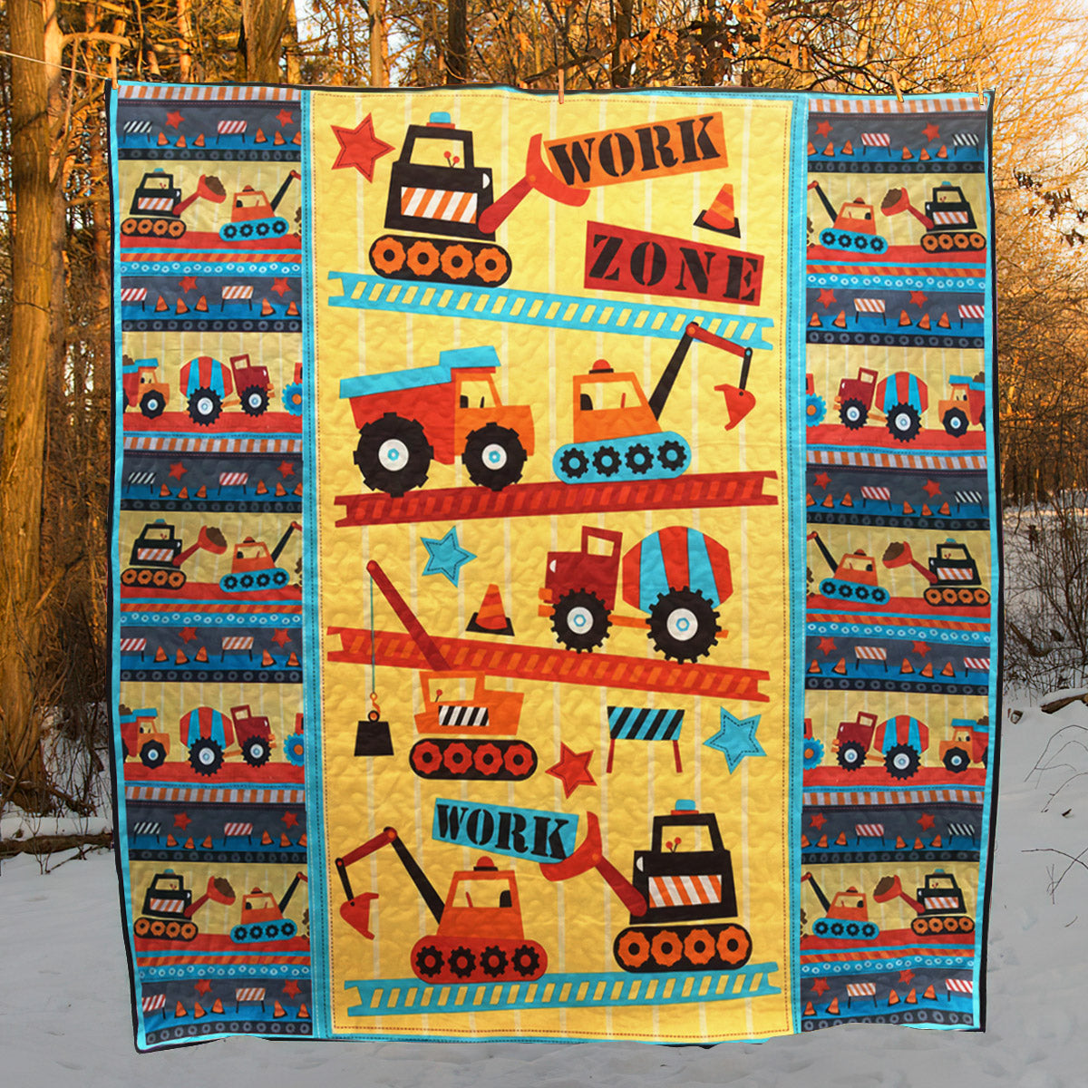 Construction Truck CLA0910168Q Quilt Blanket