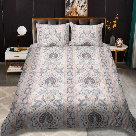 Coral Gray Darcy CLA0111294B Quilt Bedding Set