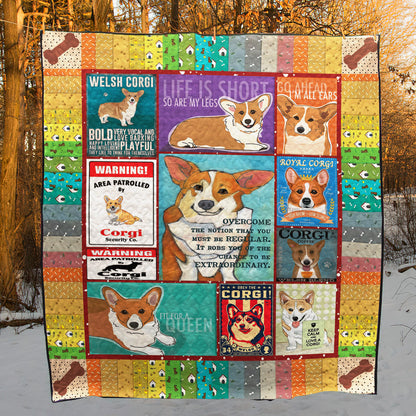 Corgi CLP0811071Q Quilt Blanket