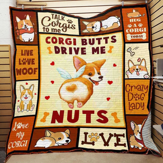 Corgi Dog CL01110073MDQ Quilt Blanket