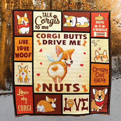 Corgi Dog CL01110073MDQ Quilt Blanket