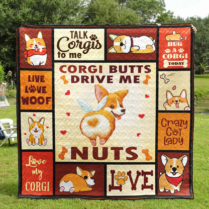 Corgi Dog CL01110073MDQ Quilt Blanket