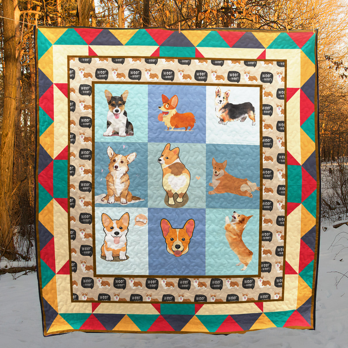 Corgi Dog TD10110573 Quilt Blanket