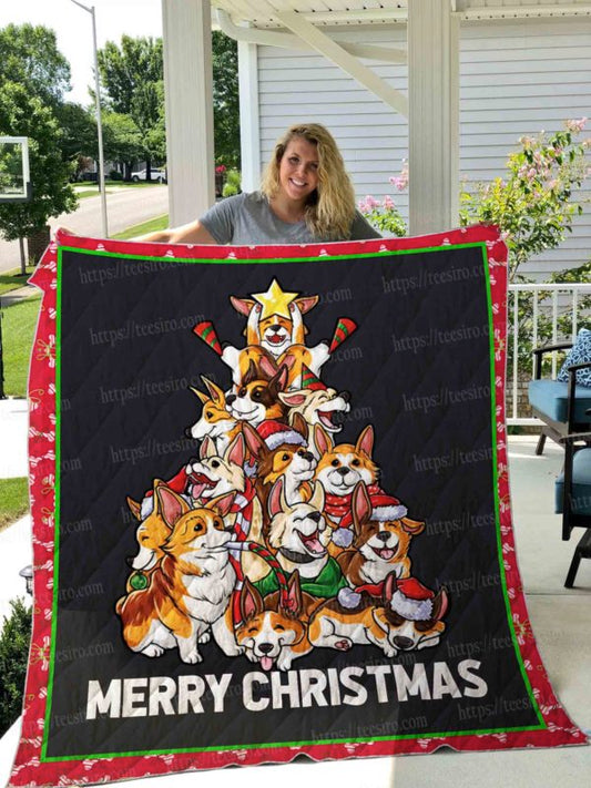 Corgi Christmas Tree CLM0111071S Sherpa Fleece Blanket
