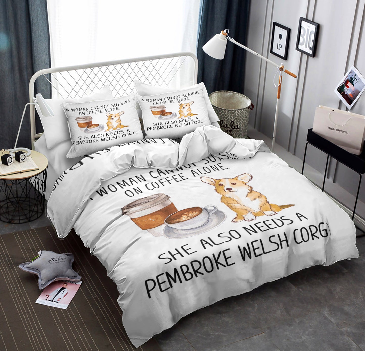 Corgi Coffee NT070947B Bedding Sets