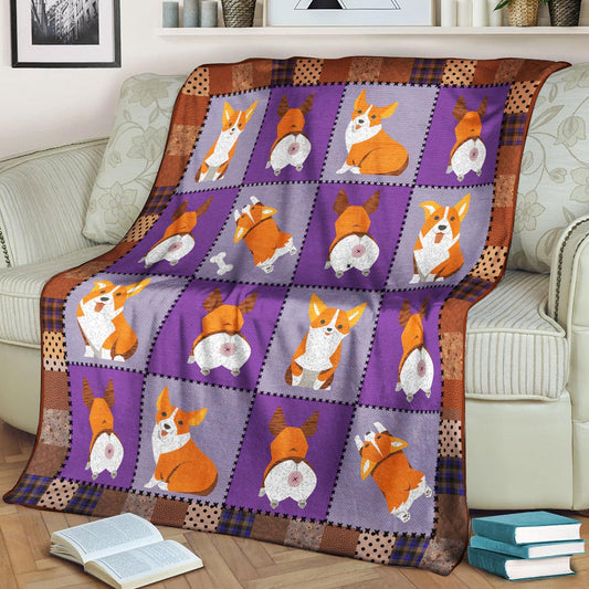 Corgi DD0309025F Sherpa Fleece Blanket