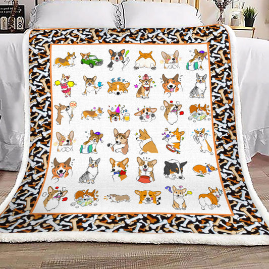 Corgi YH25100744F Sherpa Fleece Blanket
