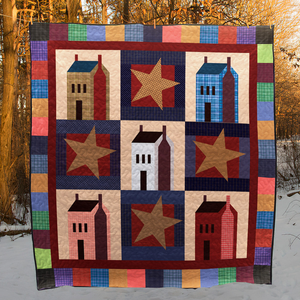 Country Cabins CLM1511141 Quilt Blanket