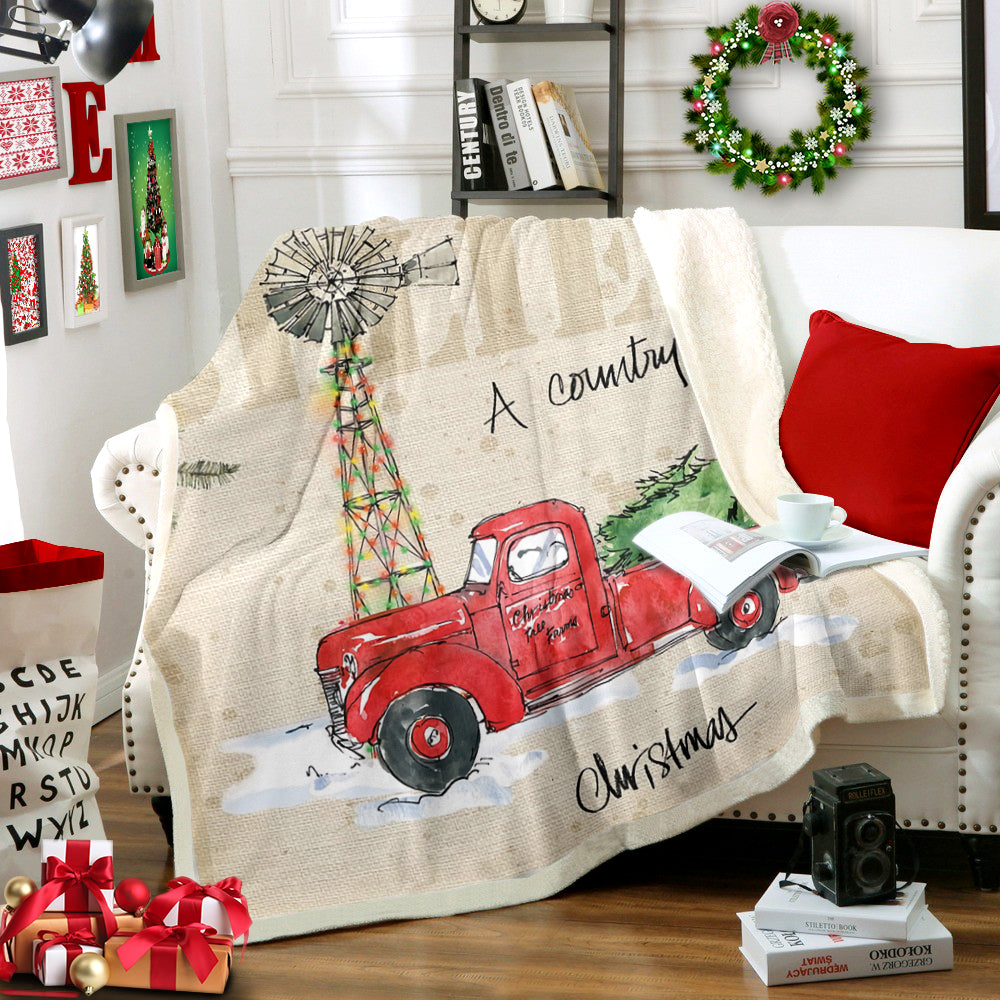 Country Christmas HT2510047TT Sherpa Fleece Blanket
