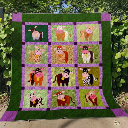 Cow HN140603 Quilt Blanket