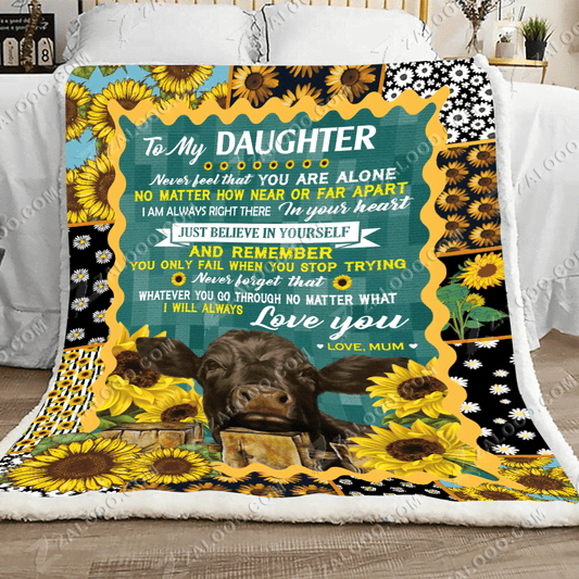 Cow Sunflower CL280816MDF Sherpa Fleece Blanket