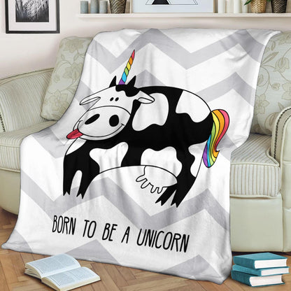 Cow  Born To Be A Unicorn CLA21100647F Sherpa Fleece Blanket