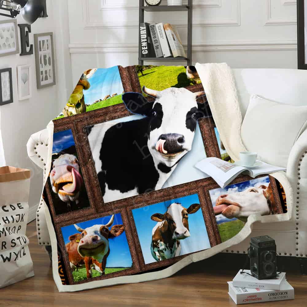 Cow CL04100052F Sherpa Fleece Blanket