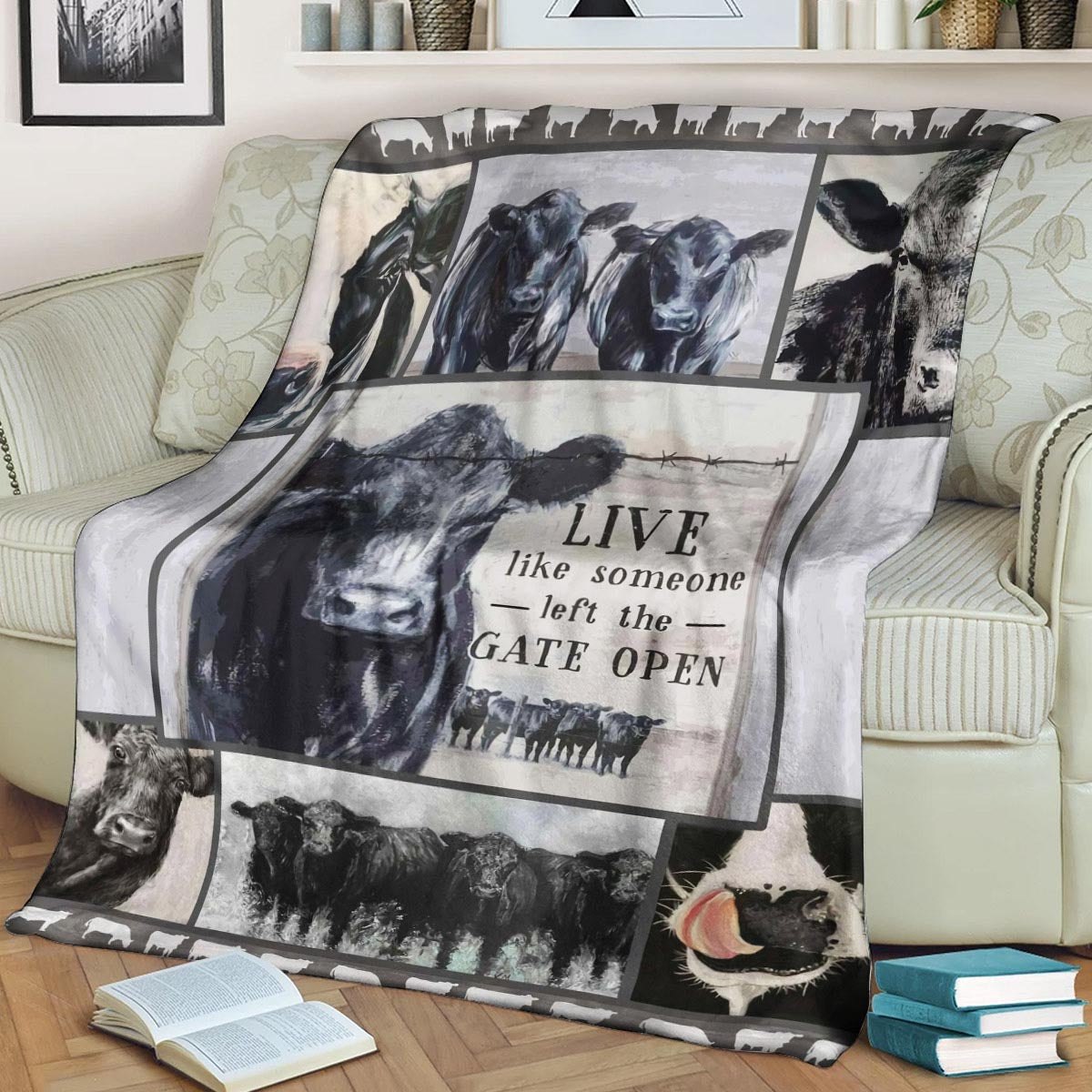 Cow Live Like Someone CLA1910547F Sherpa Fleece Blanket