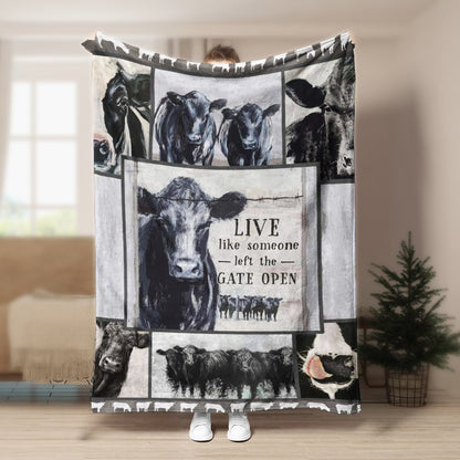 Cow Live Like Someone CLA1910547F Sherpa Fleece Blanket