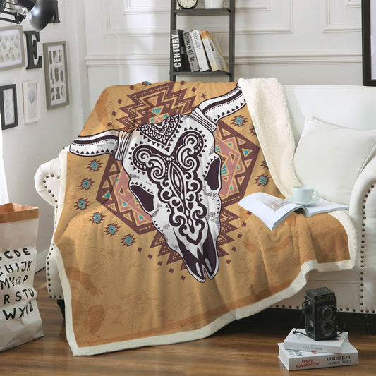 Cow Skull CLA0910283F Sherpa Fleece Blanket